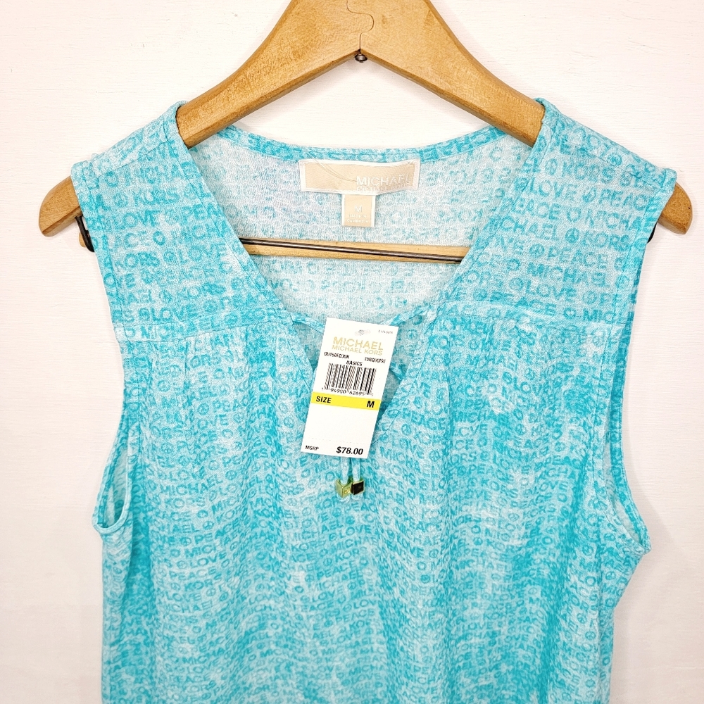 Michael Kors Peace Love Flowy Logo Tank sz Medium - Picture 3 of 4